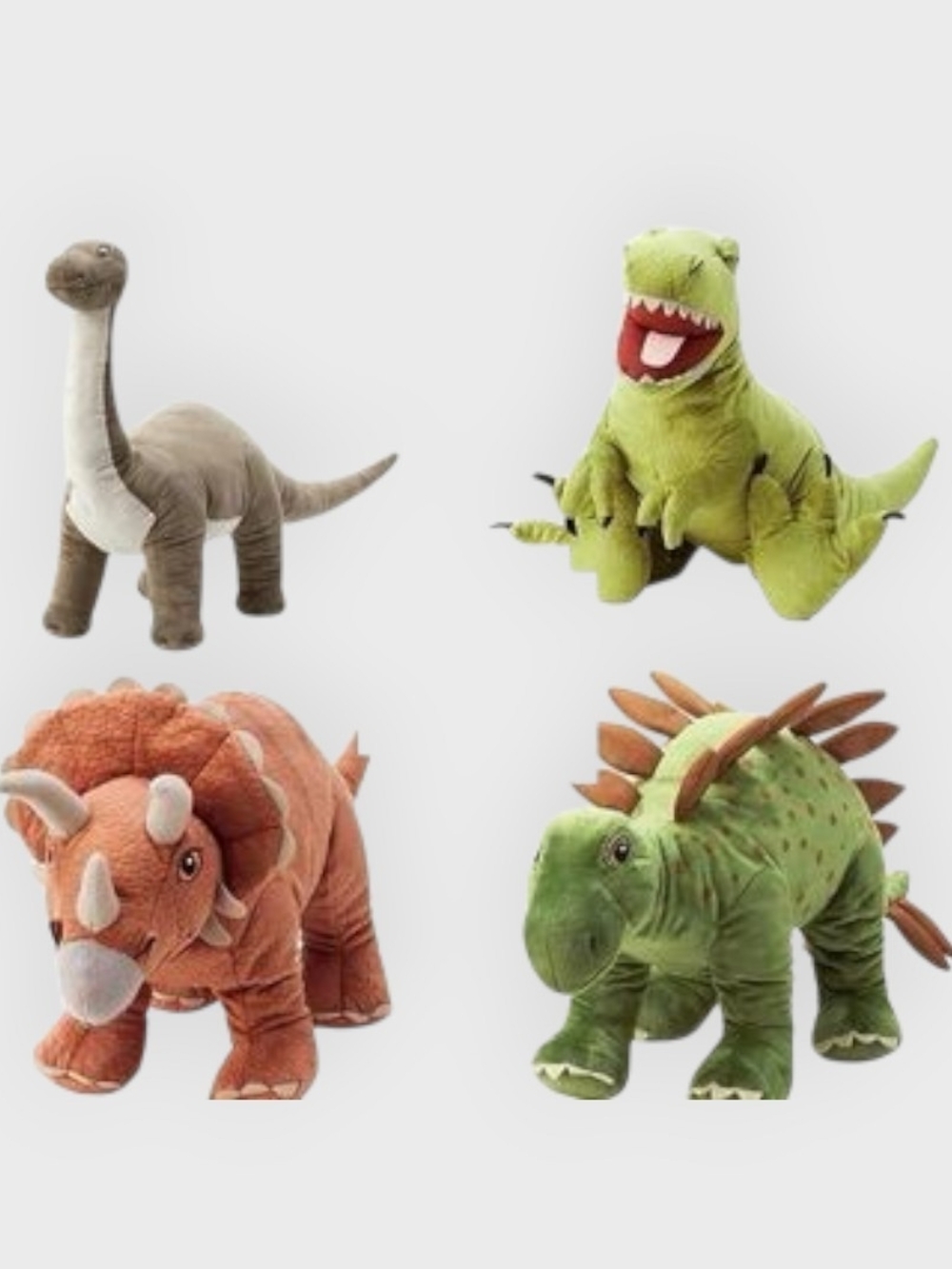 Lot of 4 Discontinued IKEA JÄTTELIK Dinosaur Plush Set | Retired Collection